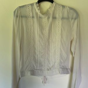 Long sleeve sheer white Classy